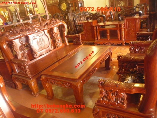 Bộ bàn ghế gỗ hương Kiểu Công phượng PC19