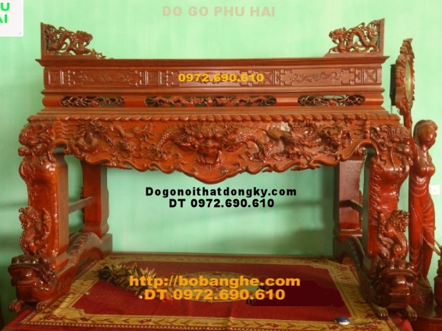 Bàn thờ gỗ hương, Sập thờ tứ linh ST23