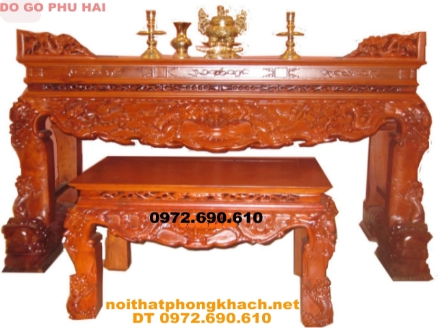 Sập thờ hổ phù ,Bàn thờ gỗ mít ST24