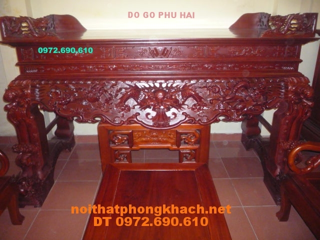 Bàn thờ chạm tứ linh ,Sập thờ ST25