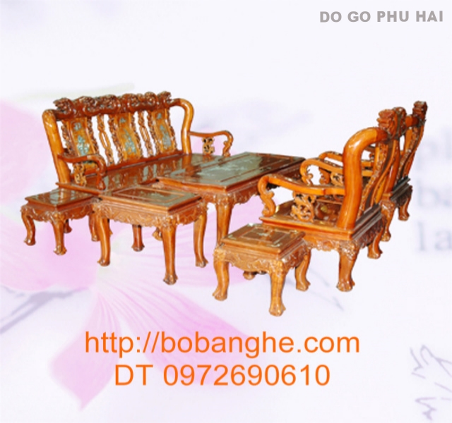 Bộ bàn ghế gỗ gụ Quốc Đào khảm MGK01