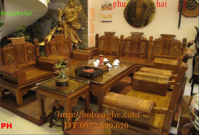 Bàn ghế gỗ hương ÂU Á Tay hộp AU05