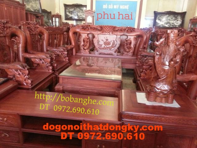 Bộ bàn ghế gỗ hương Kiểu Phượng Công PC13