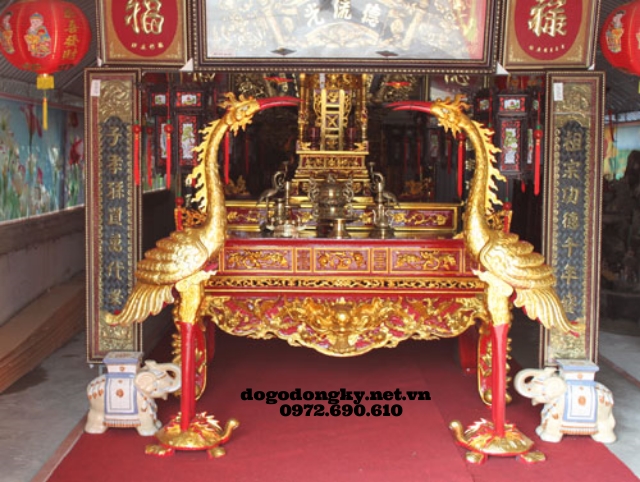 Bàn thờ Phật nhị cấp sơn son thếp vàng STV1