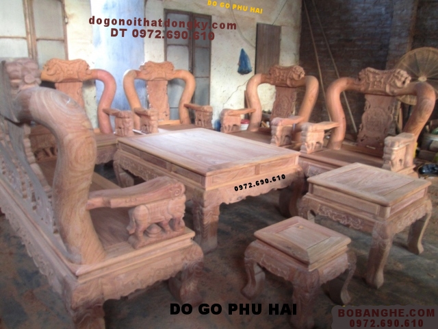 Bộ bàn ghế gỗ hương dogodongky.net.vn Quốc voi QVH10