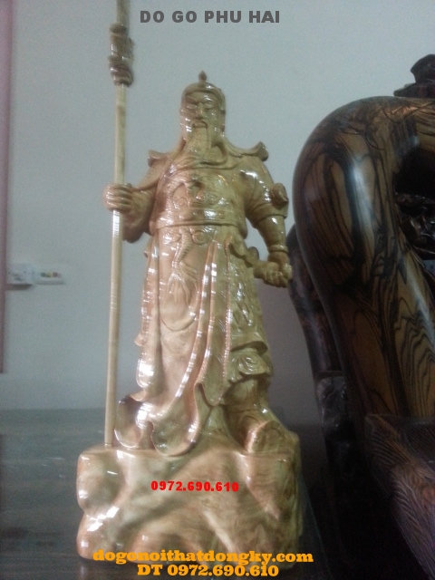 Tượng gỗ Quan Văn Trường gỗ nu nghiến QVT01