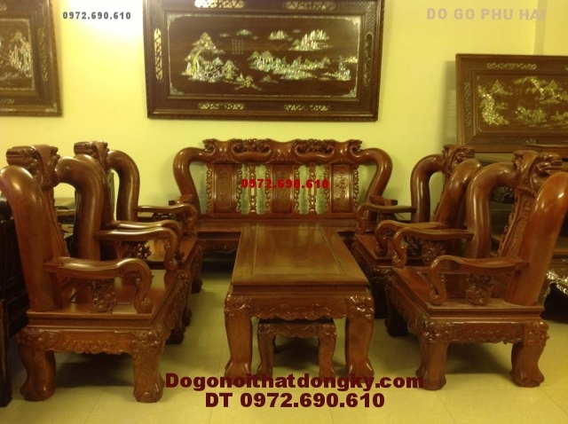 Bộ bàn ghế đẹp gỗ đinh hương quốc đào vai 14 QD78