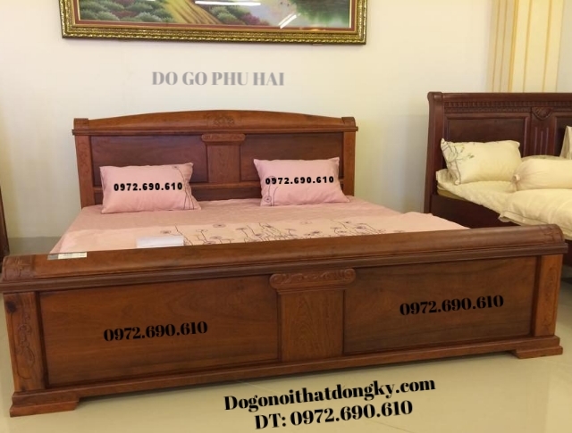 Giường cô dâu, Giường ngủ đẹp gỗ hương GN43