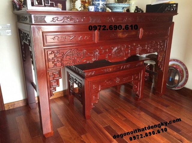 Án gian Bàn thờ gỗ gụ cho phòng thờ đẹp BT75 