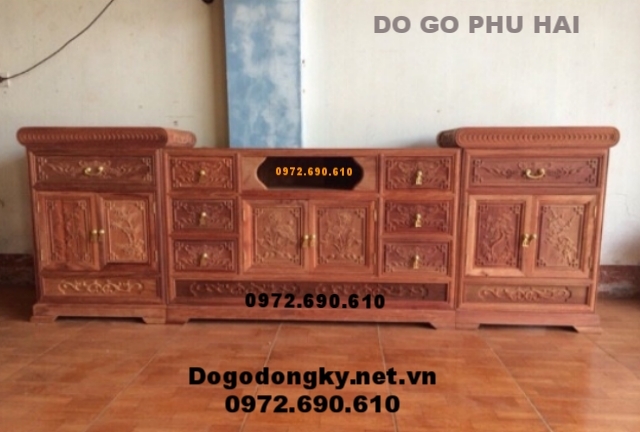 Mẫu Tủ kệ tivi đẹp do đồ gỗ Phú Hải sản xuất KTV62