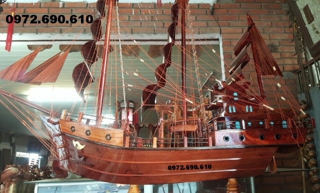 Thuyền buồm, thuyền gỗ quà tặng phong thủy TB3