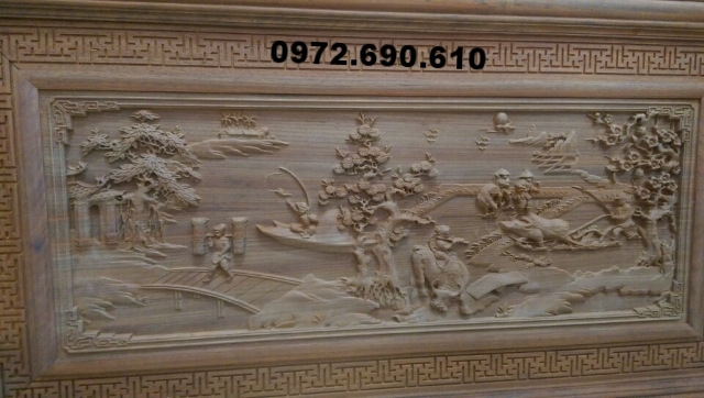 Tranh treo tường gỗ mỹ nghệ, Tranh Đồng quê T30