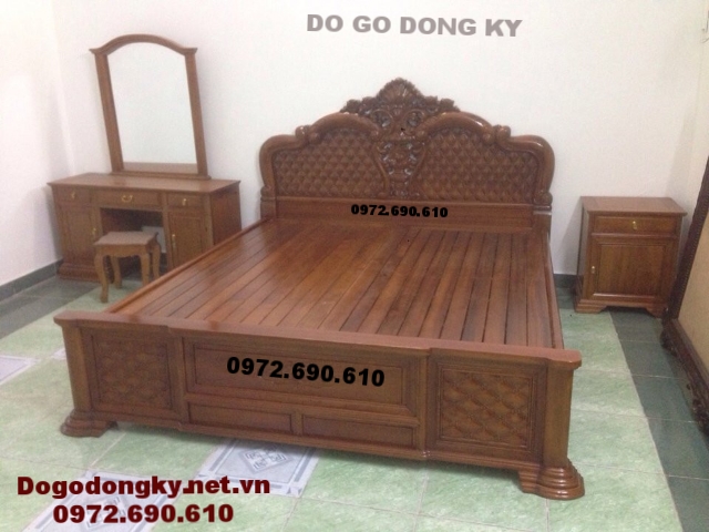 Mẫu Giường Ngủ Đẹp giá rẻ, Giường Đục Trám GN74