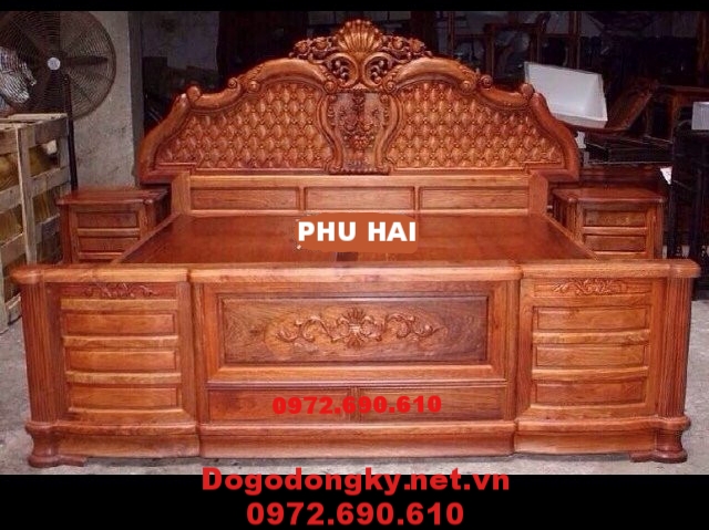 Bán giường ngủ đẹp gỗ hương giá rẻ tại TP HCM GN76