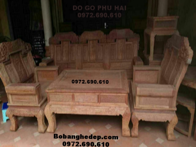 Bàn ghế gỗ phòng khách đẹp kiểu Âu á mẫu mới B191