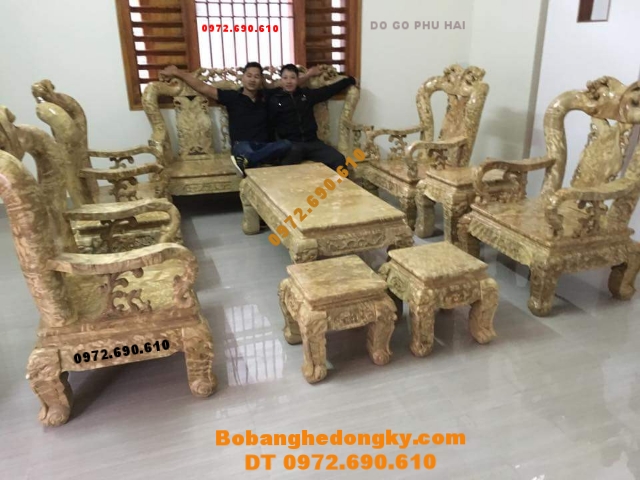 Bàn ghế gỗ nu nghiến đẹp Do go Phu Hai sản xuất B197