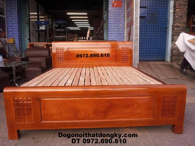 GIUONG NGU DEP, Giường ngủ gỗ tự nhiên GN96