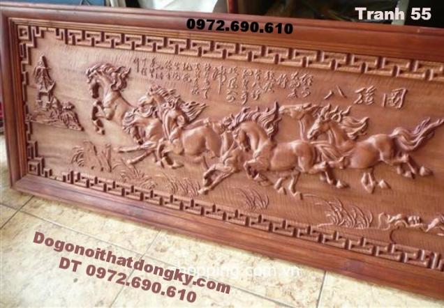 Tranh Khắc Gỗ Bát Mã, Tranh Gỗ Mỹ Nghệ Đẹp TR55