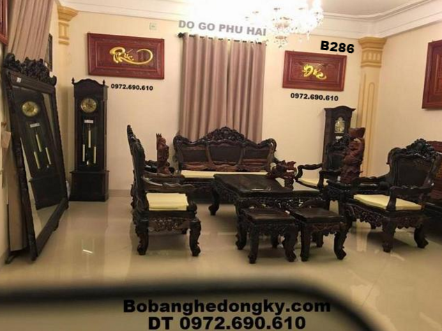 05 Bộ Bàn Ghế Gỗ Phòng Khách Đẹp Mẫu Louis B286