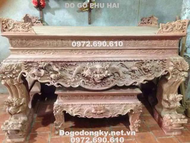 28 Bàn Thờ Gỗ Đẹp, Bàn Thờ Phú Hải Sản Xuất ST132