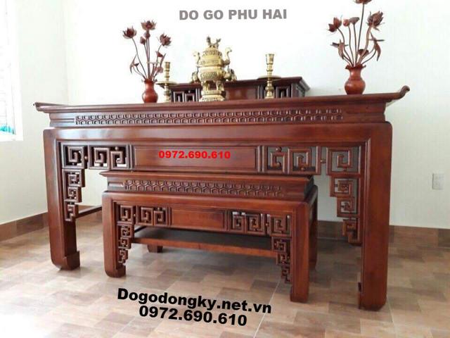 Mẫu Bàn Thờ Gỗ Đẹp Cho Phòng Thờ Chung Cư ST136