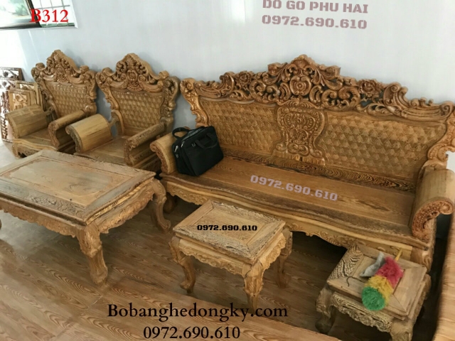 Bộ bàn ghế gỗ đẹp giá rẻ kiểu Hoàng Gia B312