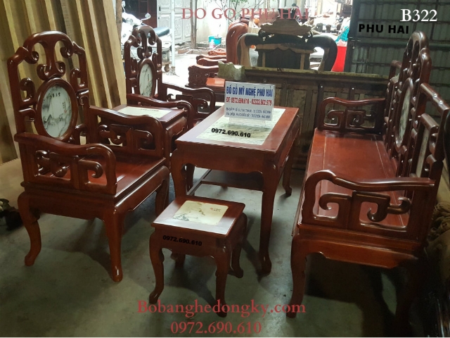 Bộ Bàn Ghế Gỗ Đẹp Cho Phòng Khách Nhó Xinh B322