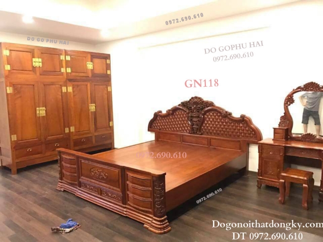 Những Mẫu Giường Ngủ Gỗ Đẹp Kiểu Dáng Mới GN118