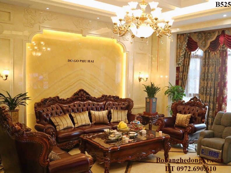 Bộ Bàn Ghế Sofa Tân Cổ Điển | Sofa Cho Phòng Khách Vip B525