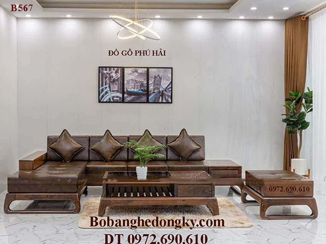 Bộ Bàn Ghế Sofa Gỗ Chữ L Mẫu Đẹp – Giá Rẻ B567