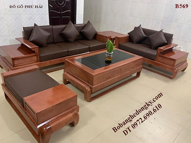 Bộ Bàn Ghế Sofa Gỗ Phòng Khách Đẹp Mẫu Hiện Đại B569