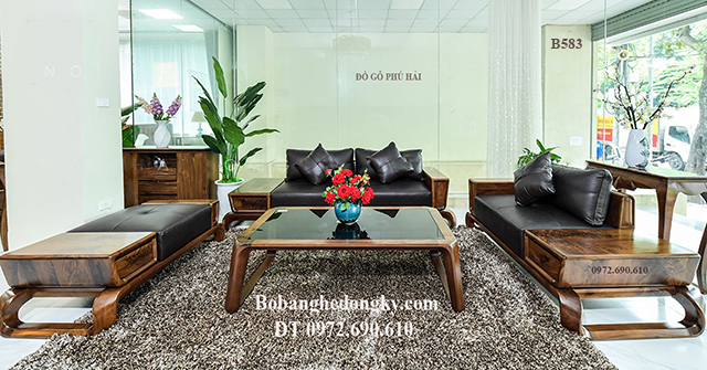 Bộ Bàn Ghế Sofa Gỗ Óc Chó Đẹp của năm 2022 B583