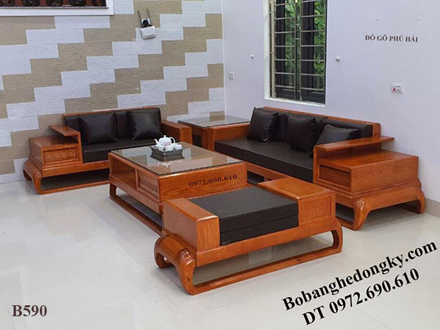 Bộ Ghế Sofa Gỗ Hương Đá Mẫu Đẹp Nhất Năm 2022 B590