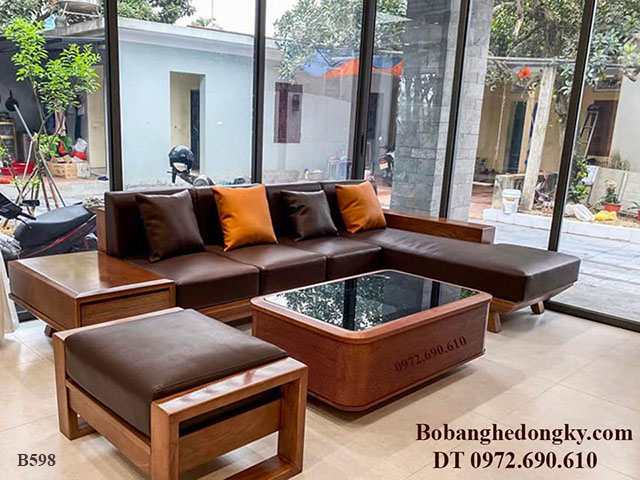 Bàn Ghế Sofa Gỗ Hương Đá Đẹp Cho Phòng Khách VIP B598