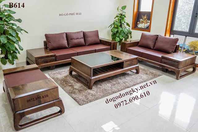 Mẫu Sofa Gỗ Óc Chó Đẹp Làm Mưa, Làm Gió Năm 2022 B614