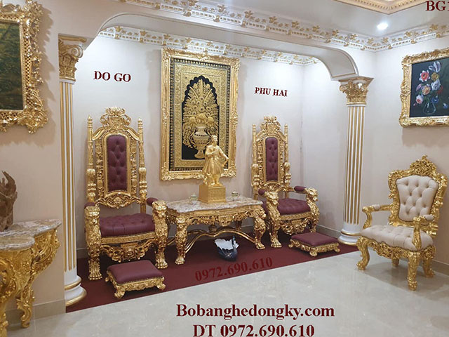 Ghế Cổ Điển Dát Vàng - Ghế Vua King Royal Quà Tặng Sếp GV4