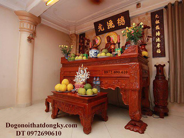 Mẫu Bàn thờ phật gỗ gụ đẹp Giá Rẻ, Trang Nghiêm ST235